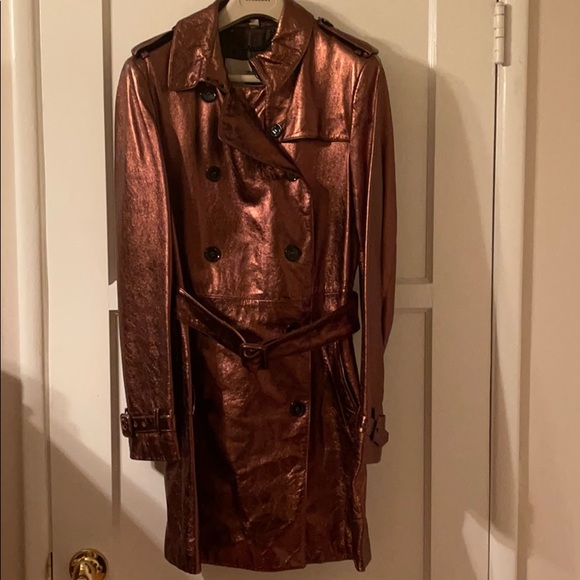Burberry leather trench coat